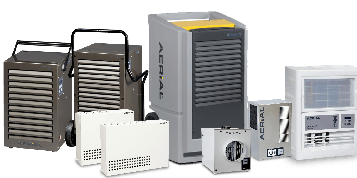 Industrial dehumidifier products range by Aerial